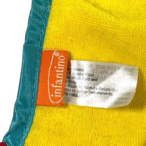 Infantino Cow Lovey Teether Security Blanket Yellow Black White Dots Terry Cloth - Picture 8 of 9